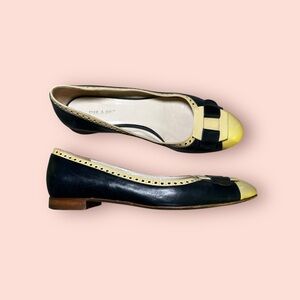 Paul & Joe - Yellow and Black Italian Leather Vintage Flats, size 7 (37.5)